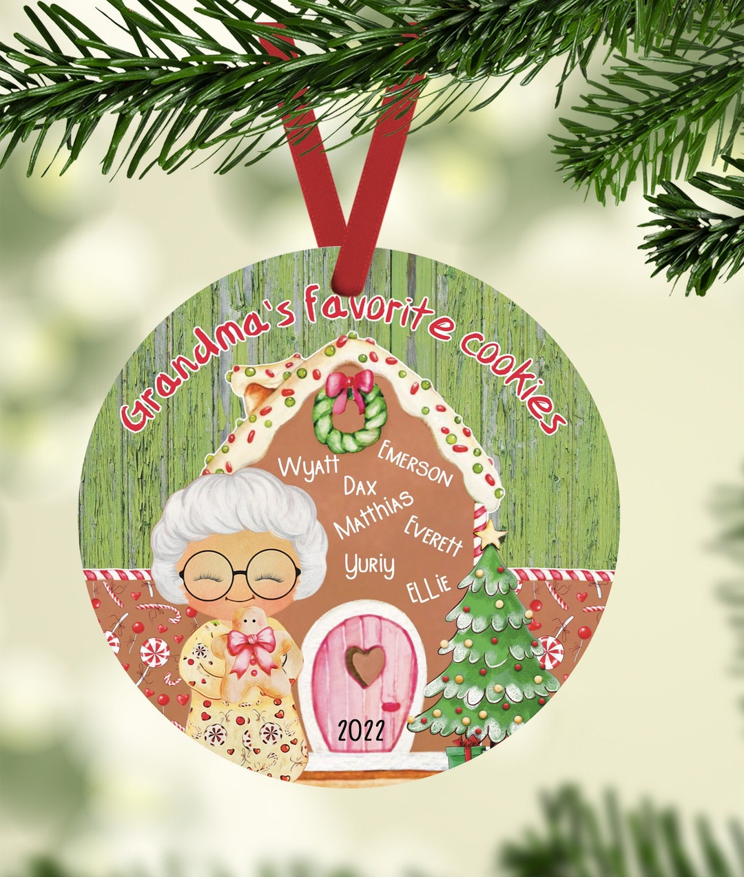 Personalized Grandma Ornament, Christmas Ornament, Custom Year Ornament ...