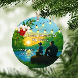 Personalized Fishing Memorial Ornament: Loss of Dad Keepsake