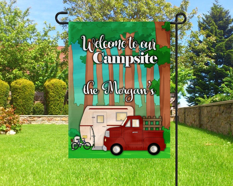 Personalized Camping Flag Garden Flag Campsite Flag Camping Etsy