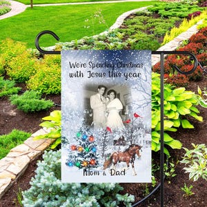 Personalized Christmas Memorial Flag, Customize In Loving Memory Flag, Cemetery Decoration, Remembrance Banner, Sympathy Gift