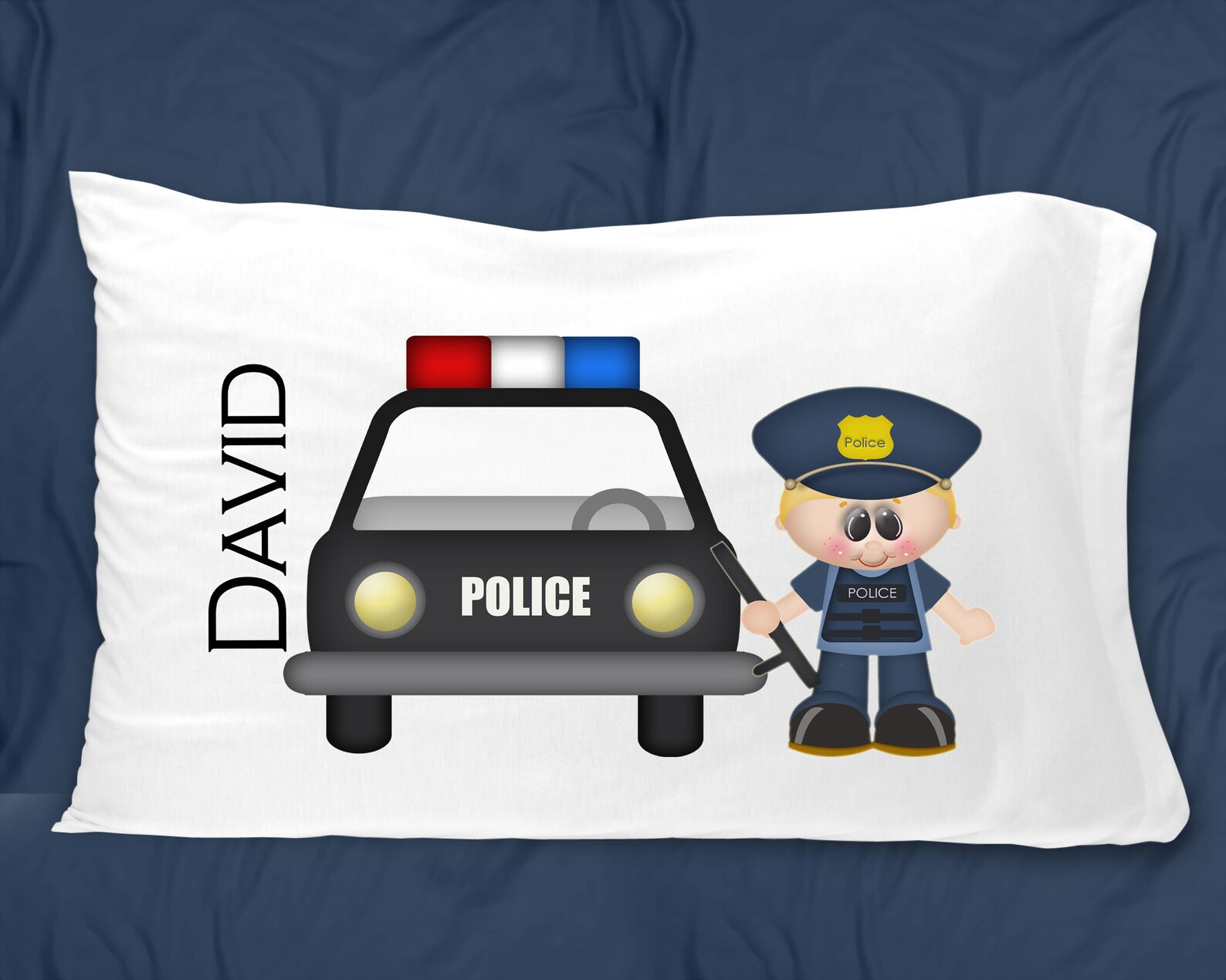 Personalized Pillowcase Police Toddler Pillow Personalized Etsy