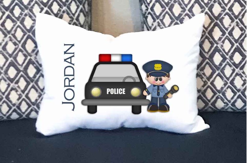 Personalized Pillowcase Police Toddler Pillow Personalized Etsy