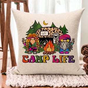 Hippie Camper Pillow Cover, Camp Life Pillow Cover, Peace Pillow Cover, RV Decor Hippie Camper Toss Pillow, Hippie Pillow Cover, Hippie Gift
