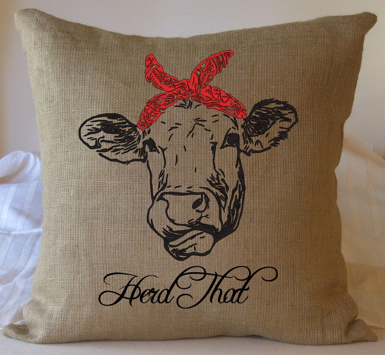 Farmhouse Cow Decor Cow Pillow Cover Heifer Pillow Cover Etsy