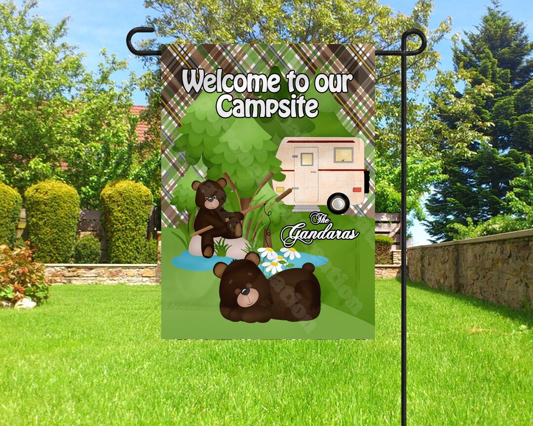 Personalized Camping Flag Garden Flag Camping Decor Camp Etsy