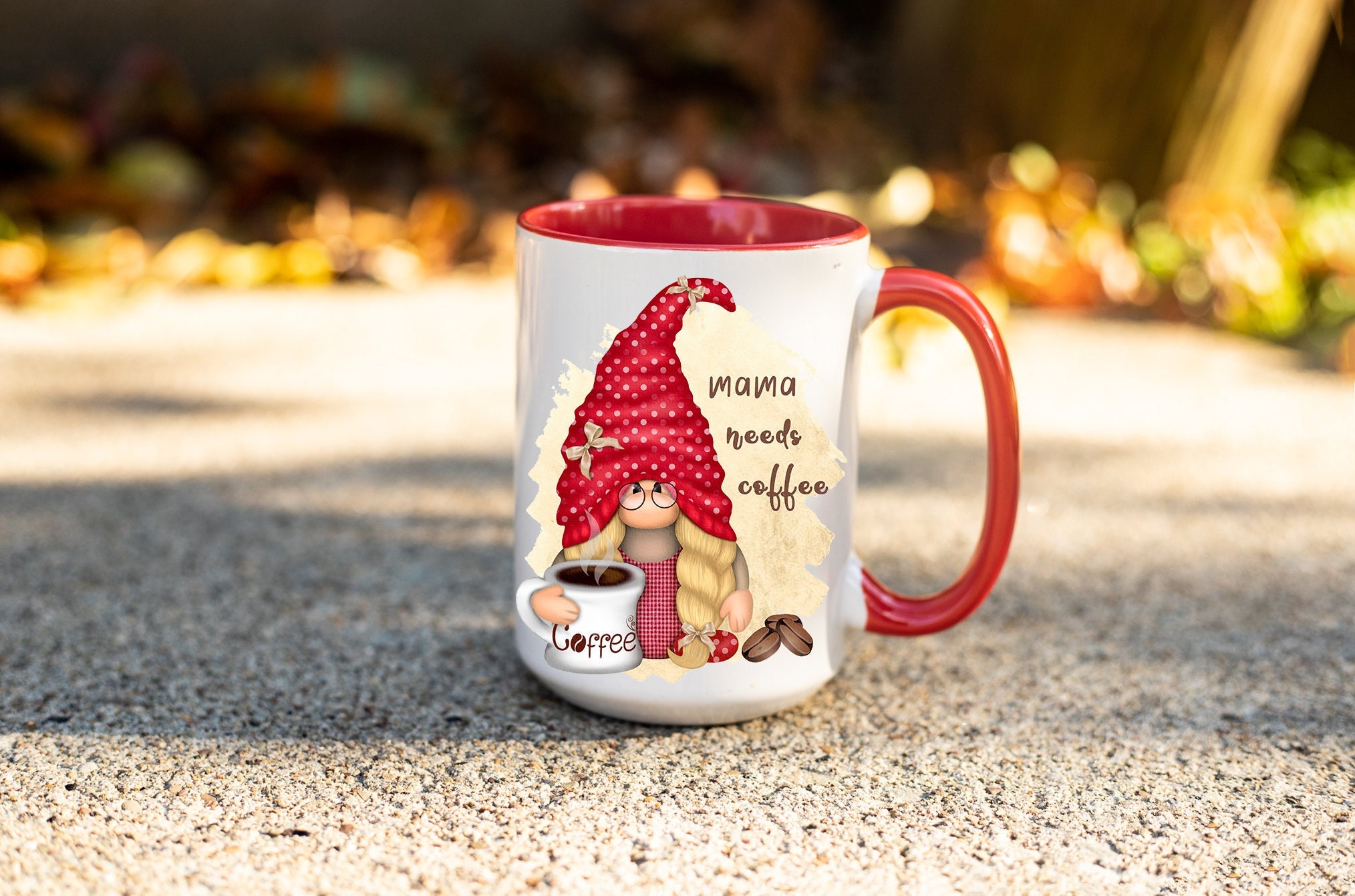 Personalized Gnome Coffee Mug, Mama Needs Coffee Gnome Mug, Gnome