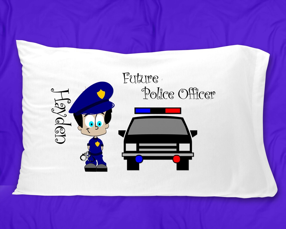 Police Officer Childs Pillowcase Cop Kids Pillowcase Etsy Sweden