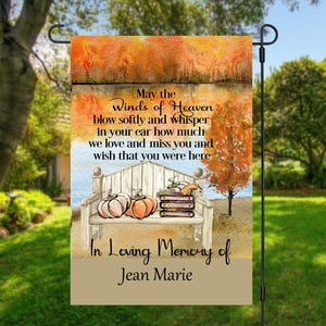 In Loving Memory Personalized Fall Flag, Remembrance Fall Flag, Memorial Personalized Flag, Cemetery Decoration, Sympathy Gift