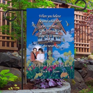 Personalized Cardinal Memorial Garden Flag, In Memory Photo Flag, Personalized Sympathy Gift, Bereavement Garden Decor, Remembrance Banner,