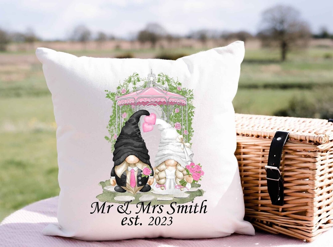 Wedding Gnome Pillow Cover Personalized Wedding Pillow Cover Etsy
