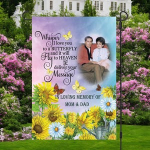 Personalized In Memory Photo Flag, Custom Photo Memorial Flag, In Loving Memory Flag, Cemetery Decoration, Memorial Decor, Sympathy Gift