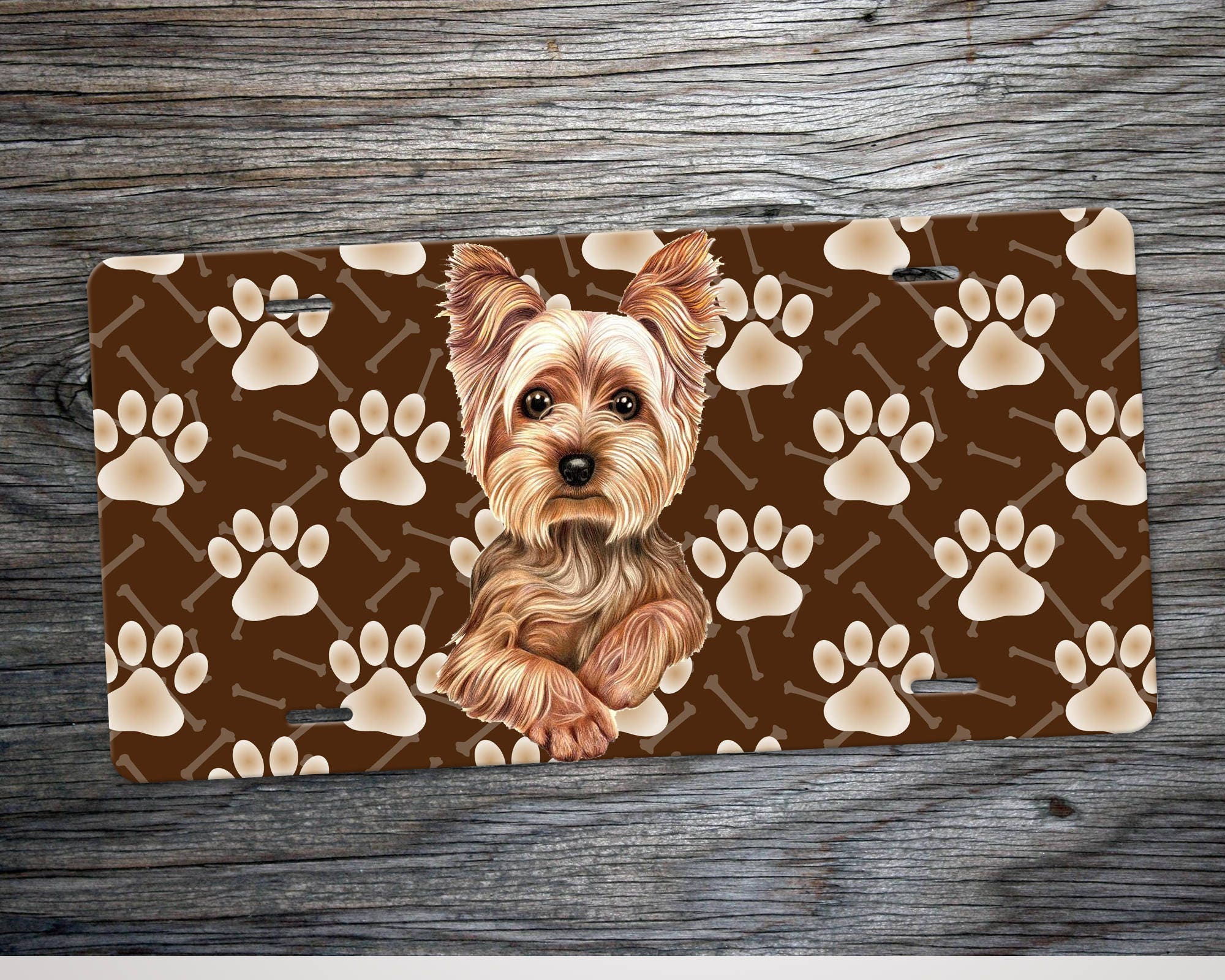 Pet License Plate Dog Car Tag Yorkie License Plate Yorkie Etsy
