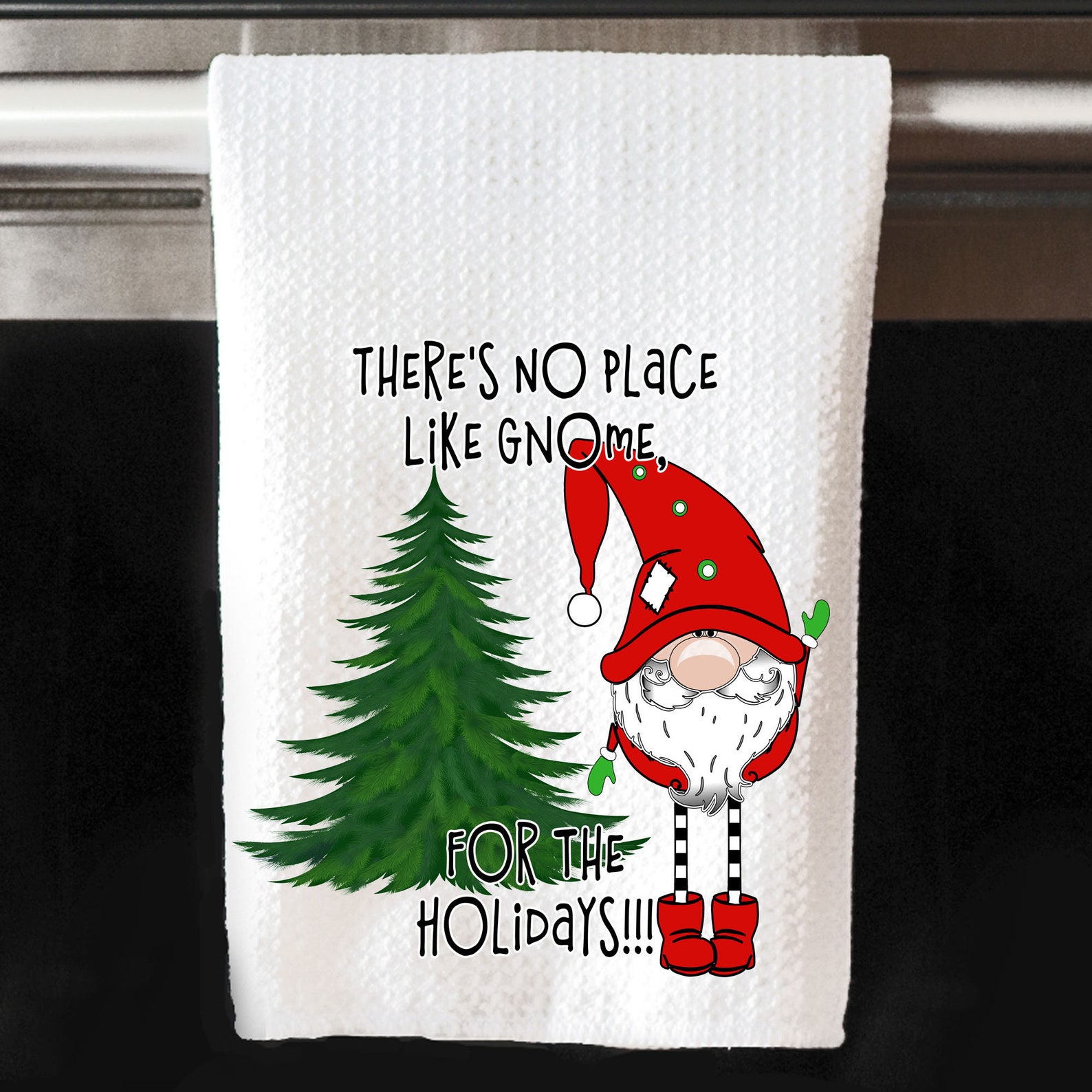 Christmas Gnome Kitchen Towels Custom Kitchen Towels Holiday Etsy