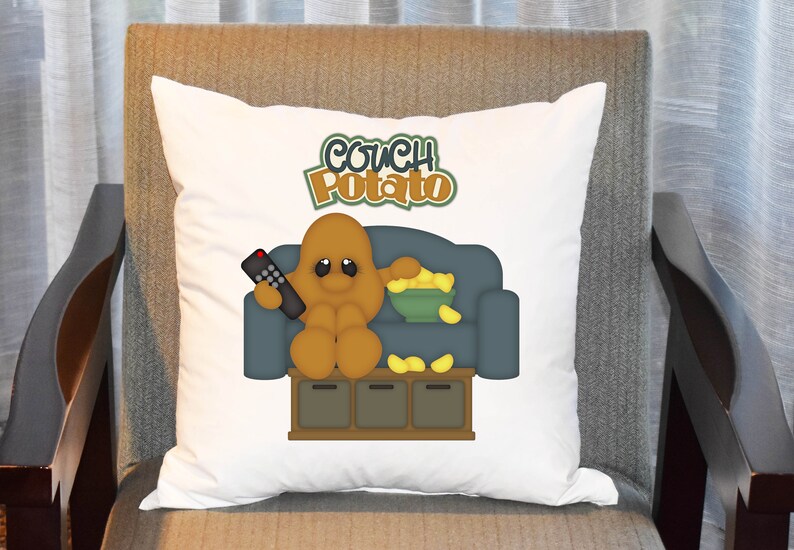 Couch Potato Pillow Cover, Funny Pillow Covers, Etsy