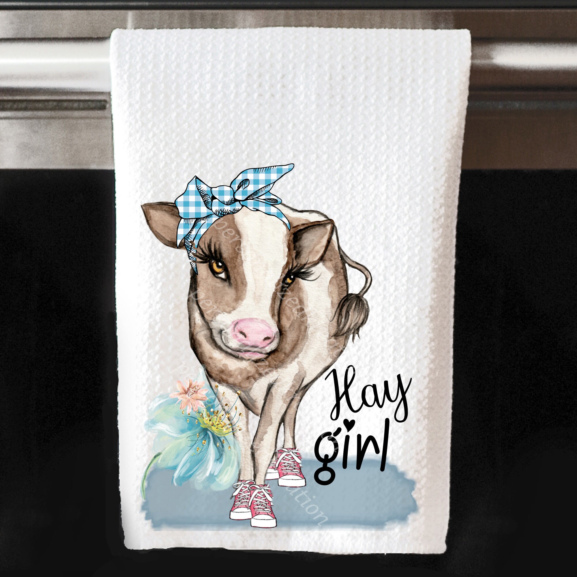 Cow Kitchen Towel. Towels With Cows, Housewarming Tea Towels, Country  Kitchen Decor, Waffle Weave Kitchen Towel. 