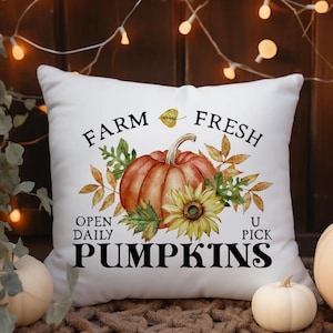 Farm Fresh Pumpkins Pillow Cover, Fall Pillow Cover, You Pick Pumpkin Pillow, Farmhouse Pillow Cover, Fall Gift Ideas