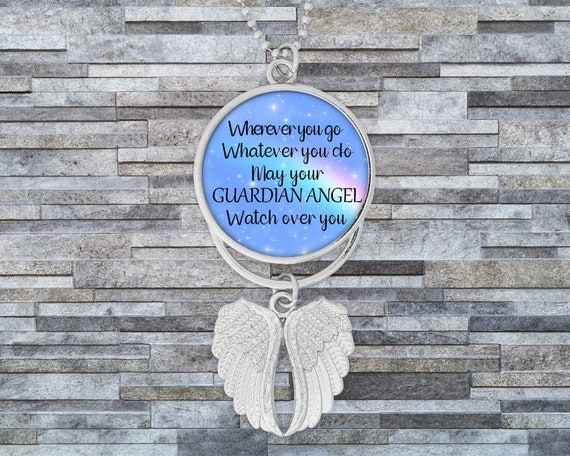 Guardian angel rear 2024 view mirror charm