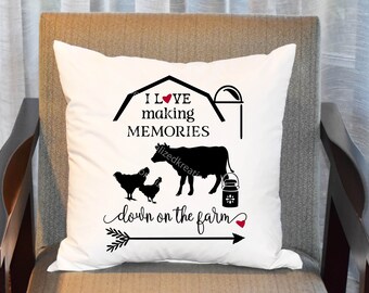 Farmhouse Decor, On The Farm Pillow Cover, Farmhouse Pillow Cover, Farm Pillow