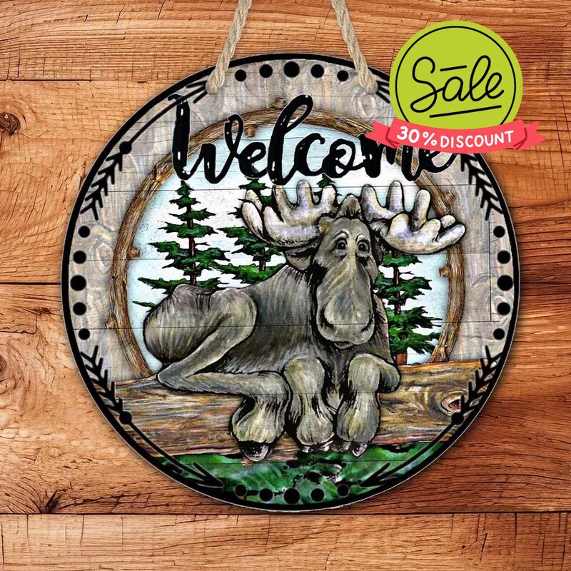 Moose Welcome Sign - Etsy