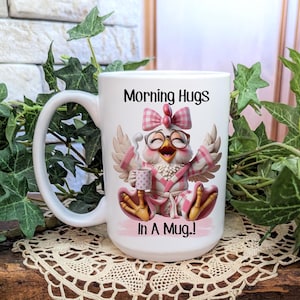Funny Chicken 15oz Mug, Hug In A Mug Chicken Coffee Cup, Funny Chicken Lover Gifts, Novelty Gifts, Birthday Gifts, Office Gift
