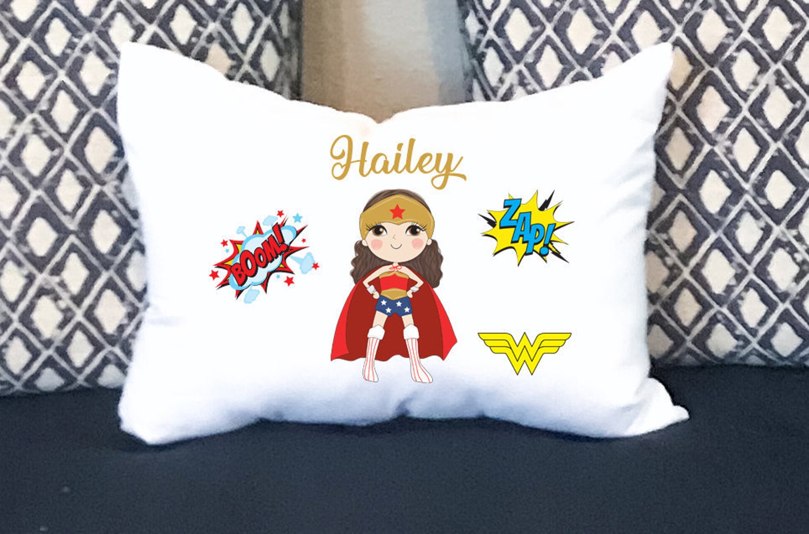 Personalized Girls Superhero Pillowcase Personalized Kids Etsy