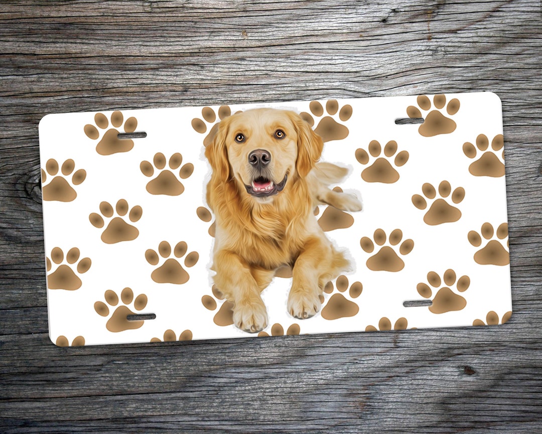 Golden Retriever License Plate Golden Retriever Car Coaster Etsy