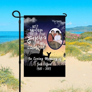 Memorial Photo Flag, In Memory Flag, Sympathy Flag, Remembrance Banner, Funeral Gifts, Cemetery Decorations