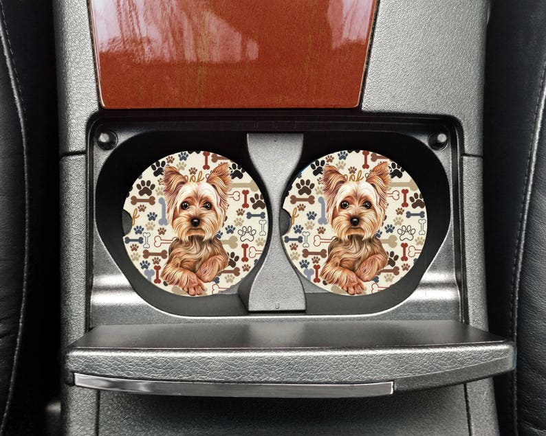 Yorkie Car Coasters Dog Car Coaster Sandstone Coaster Etsy