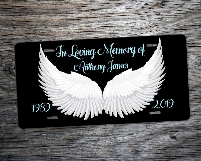 Memorial Personalized License Plate in Memory License Plate Etsy