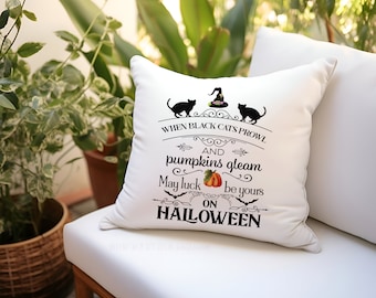 Halloween Pillow Cover, Black Cats Pillow Cover, Halloween Decor, Fall Home Decor, Fall Gifts,