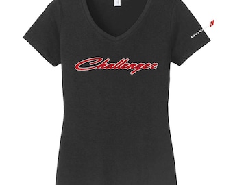 Ladies Dodge Challenger 2 Color Script - Black