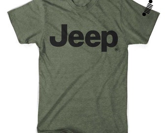 Mens Jeep® Text T-Shirt - Military Green