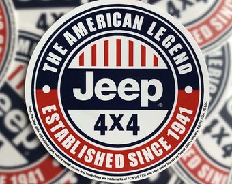 The American Legend Established Since 1941 Jeep 4X4 Quality UV Printed Black Powder Coated Solid Brass Emblem with Stainless Steel Post The American Legend Established Since 1941 Jeep 4X4 Quality UV Printed Black Powder Coated Solid Brass Emblem with Stainless Steel Post