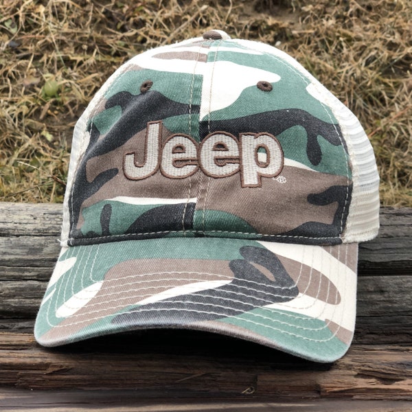 Hat - Jeep Garment Washed Trucker - Camo