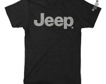 Herren Jeep® Text Blackout T-Shirt - Schwarz