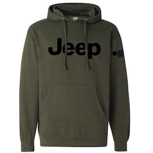 Herren Jeep® Text Hoodie - Heather Army Green