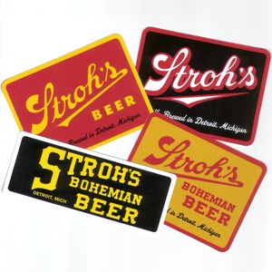 Sticker Set - Stroh&#39;s Beer Rectangles