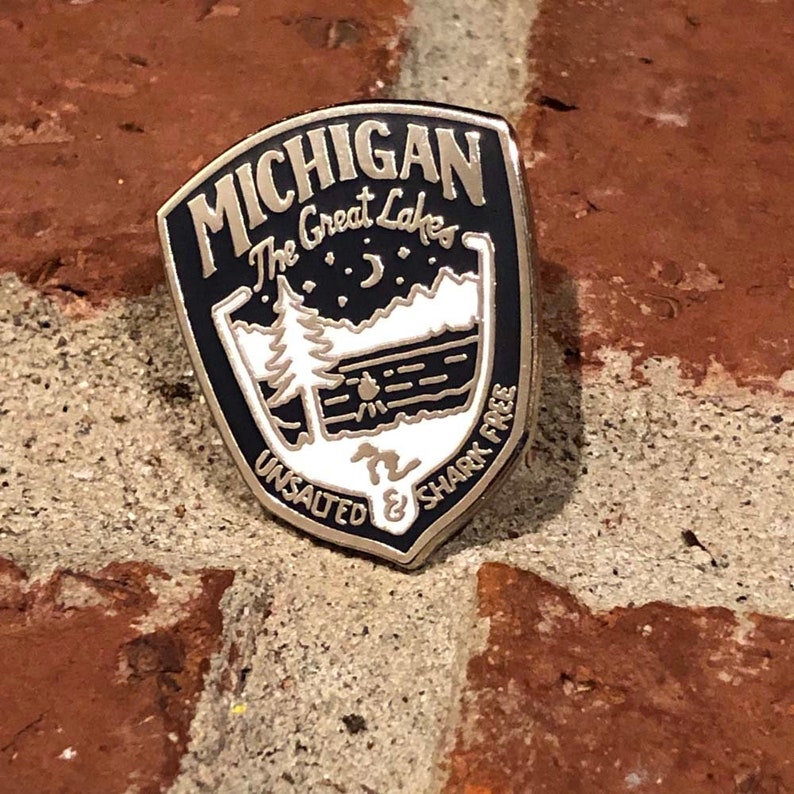 Enamel Pin - Michigan Shield - Etsy