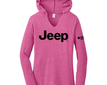 Damen Jeep® Text Triblend Kapuzenpullover - Pink Heather