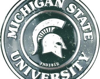 Metal Sign - Michigan State Spartans Circle