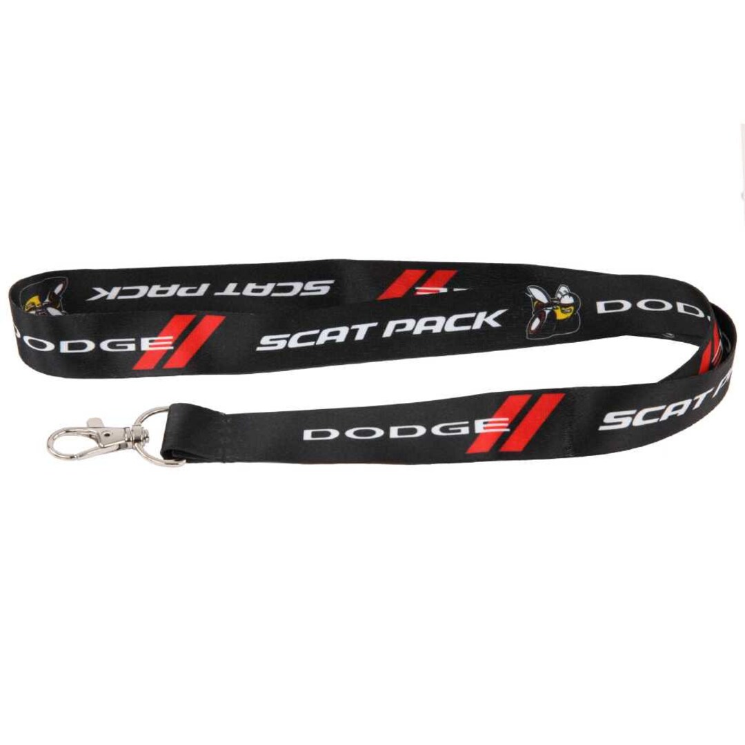 Buckle-Down Dodge Demon Lanyard - Stretchy Nylon Keychain With Steel Clip, Officially Licensed