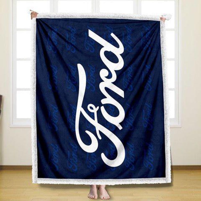 Detroit Shirt Company Ford Script Logo Throw Blanket