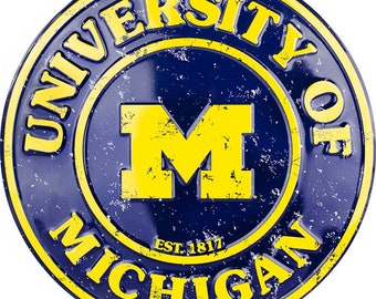 Metal Sign - Michigan Wolverines Circle