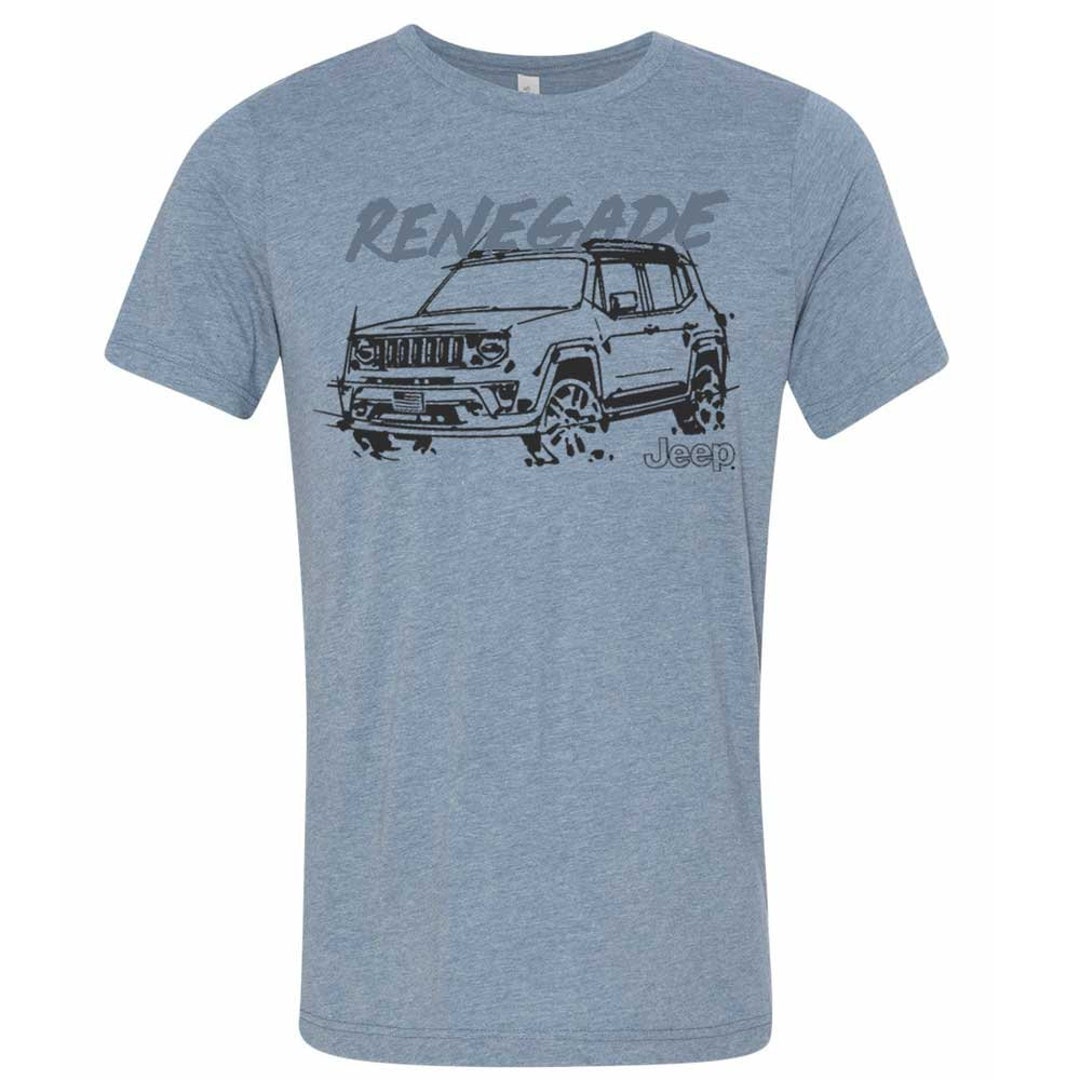 Jeep Wrangler Classic LDD Series Original Artwork Designs Triblend - Camisetas Supersuaves, Carbón Vegetal, Medium