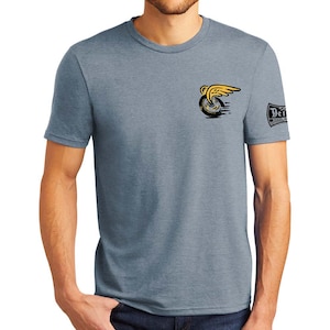 Detroit Speed Shop Vamoose T-Shirt - Flint Blue Triblend, Soft Cotton, Large Size