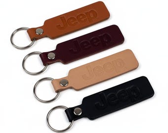 Keychain - Jeep Text leather