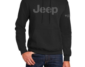 Mens Jeep® Text Blackout Hoodie - Blackout