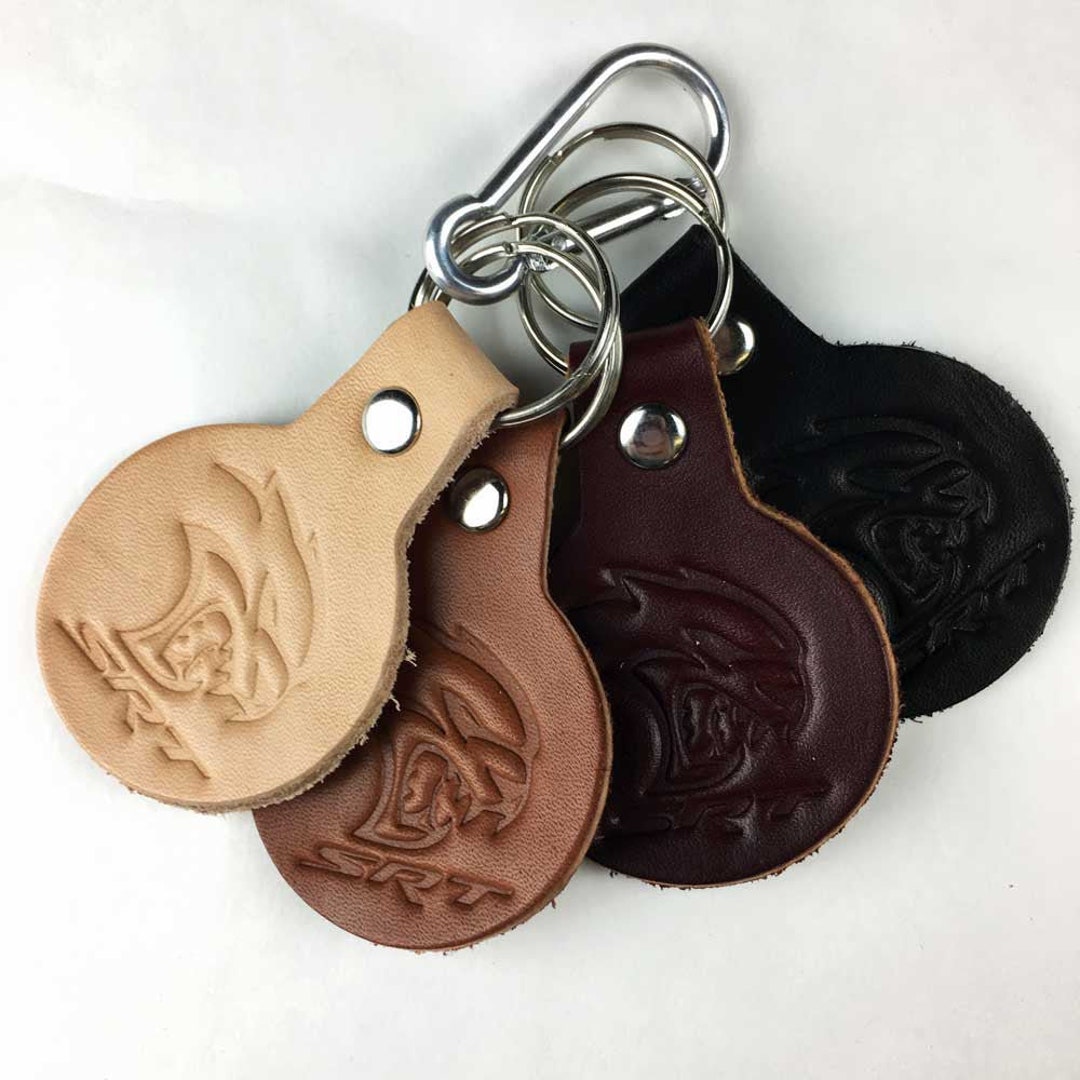 Keychain Dodge SRT Hellcat Round Leather - Etsy