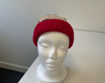 Red Brown and Beige Female Beanie