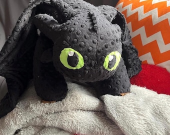 Giant Toothless Night Fury How to Train Your Dragon Inspired Plush Made to Order